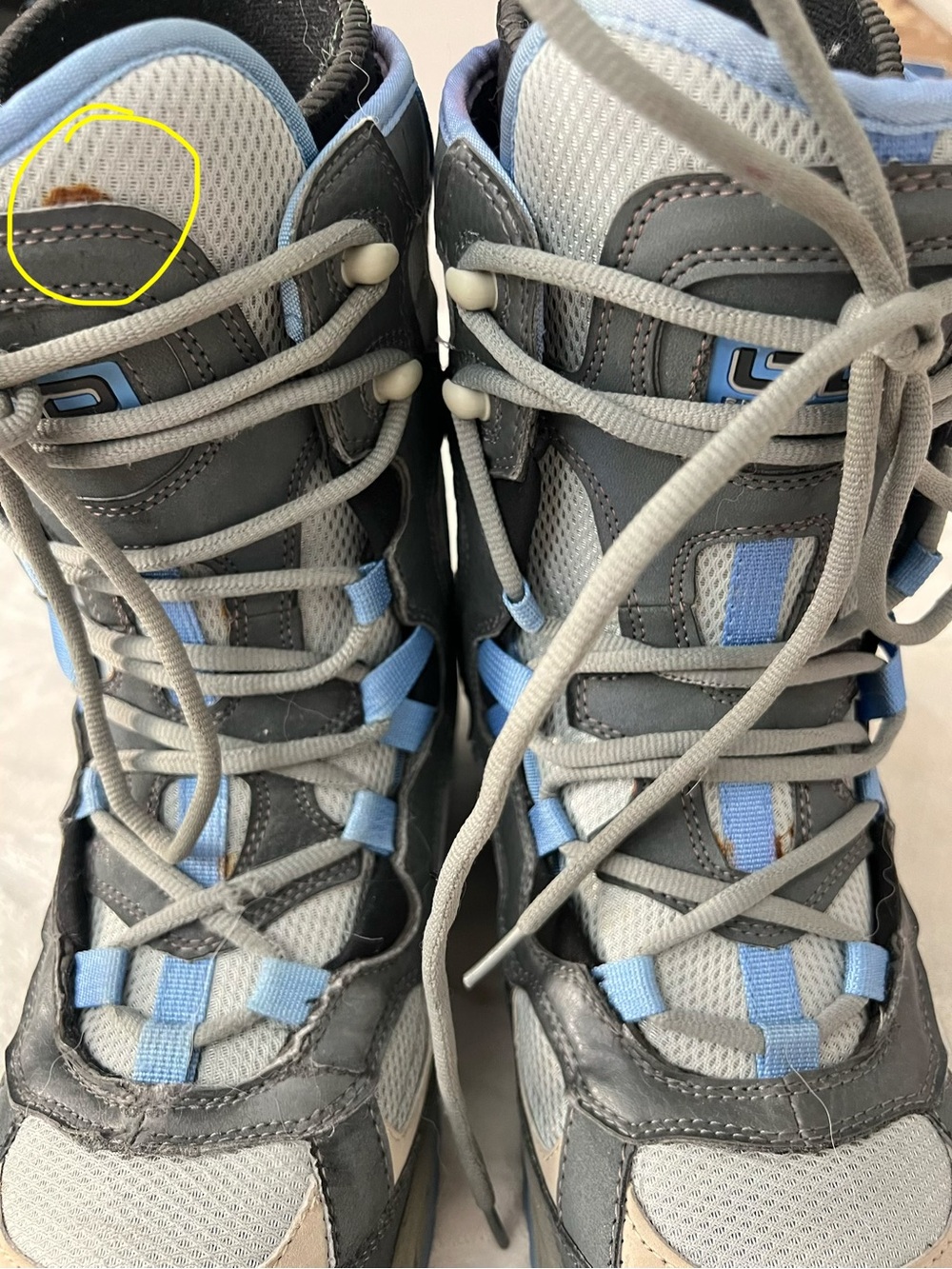 Women’s Gray and Light Blue High-Top Snow Boots (read description) - Picture 12 of 16
